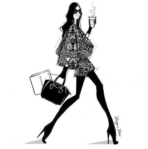 megan hess couple shopping at chanel black and white sketch|megan hess fashion.